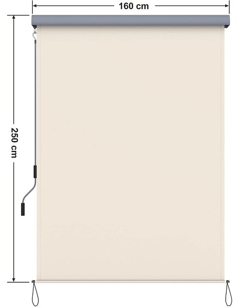 Vodootporna vertikalna tenda 2,5 x 1,6 m (V x Š), bež boje