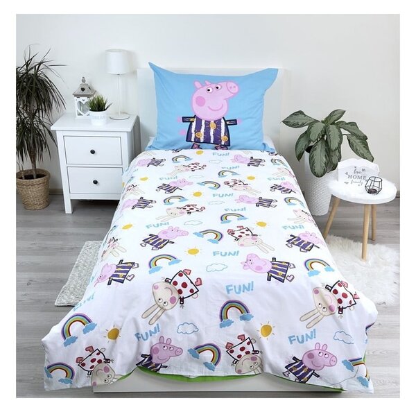 Pamučna dječja posteljina sa svjetlećim efektom za krevet za jednu osobu 140x200 cm Peppa Pig – Jerry Fabrics