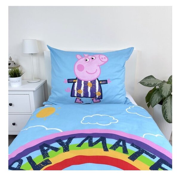 Pamučna dječja posteljina sa svjetlećim efektom za krevet za jednu osobu 140x200 cm Peppa Pig – Jerry Fabrics