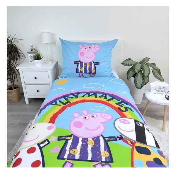 Pamučna dječja posteljina sa svjetlećim efektom za krevet za jednu osobu 140x200 cm Peppa Pig – Jerry Fabrics