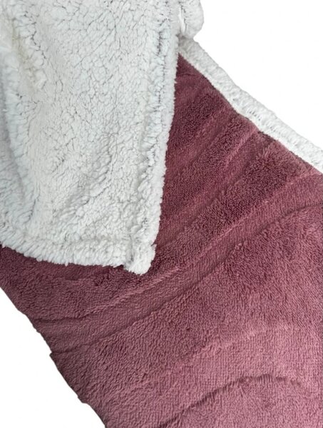 Luksuzna mikropliš deka s imitacijom ovčjeg krzna NESTIVE ružičasta Dimenzije: 200 x 230 cm