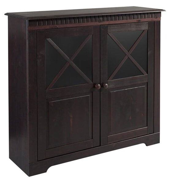 Tamno smeđa vitrina od masivnog bora 95x35 cm Lisa – Støraa