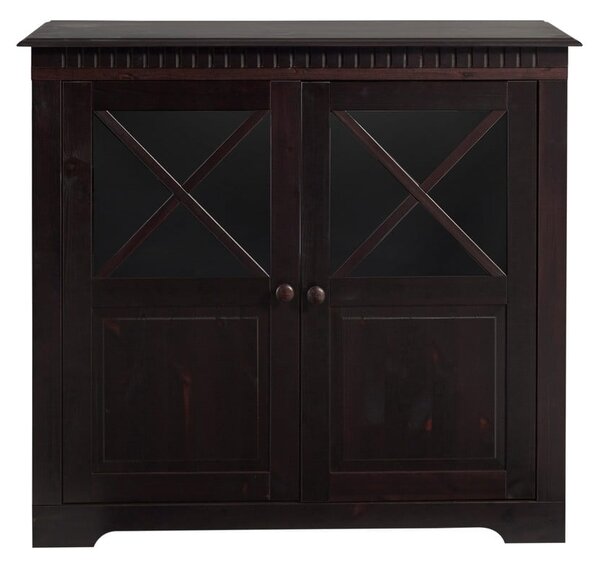 Tamno smeđa vitrina od masivnog bora 95x35 cm Lisa – Støraa