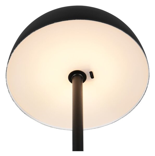 Mat crna LED stolna lampa s metalnim sjenilom (visina 21 cm) Munoz – Reality