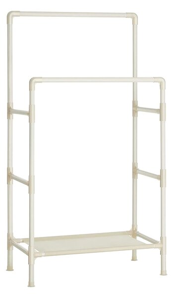 Metalni stalak za odjeću s 2 šipke i policom, 84 x 157 x 44,5 cm, bijeli | SONGMICS
