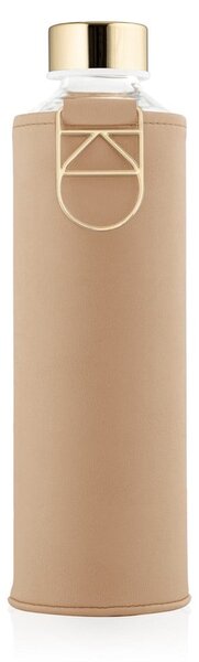 Svijetlosmeđa borosilikatna staklena boca s navlakom od umjetne kože Equa Mismatch Sienna, 750 ml