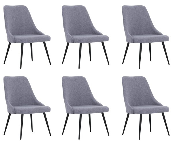 VidaXL Blagovaonske stolice od tkanine 6 kom svjetlosive