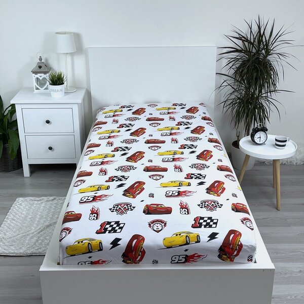 Pamučna dječja plahta s gumom 90x200 cm Cars "McQueen" – Jerry Fabrics