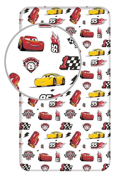 Pamučna dječja plahta s gumom 90x200 cm Cars "McQueen" – Jerry Fabrics