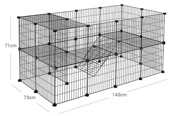 Dvokatno metalno prilagodljivo igralište za kućne ljubimce, 143 x 71 x 73 cm | SONGMICS