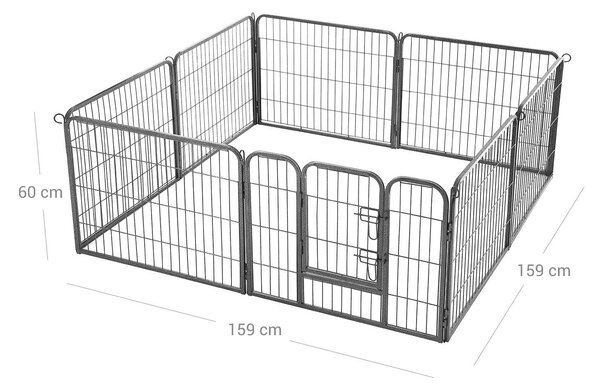 Kavez za pse, igralište za kućne ljubimce s 8 ploča 77 x 60 cm | FEANDREJA
