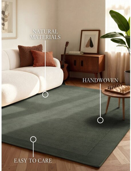Tamno zeleni ručno rađen tepih od mješavine vune 120x180 cm Kari – Villeroy&Boch