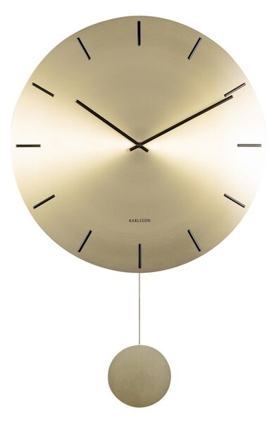 Zidni sat s njihalom u zlatnoj boji Karlsson Impressive, ø 47 cm