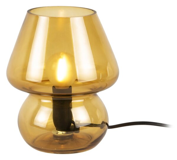 Stolna lampa od senf žute boje Leitmotiv Glass, visina 18 cm