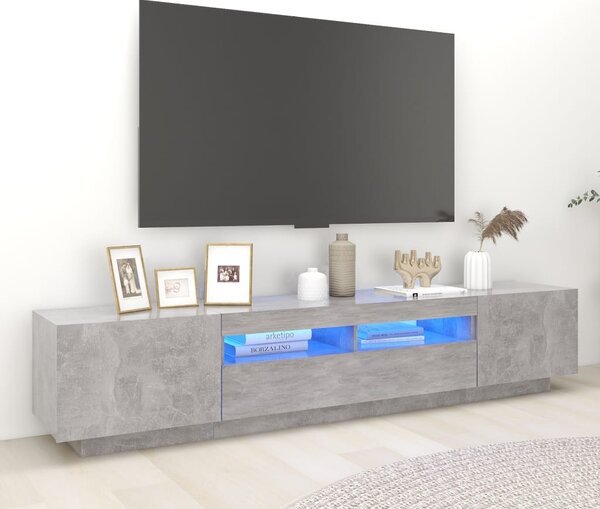VidaXL TV ormarić s LED svjetlima siva boja betona 200 x 35 x 40 cm