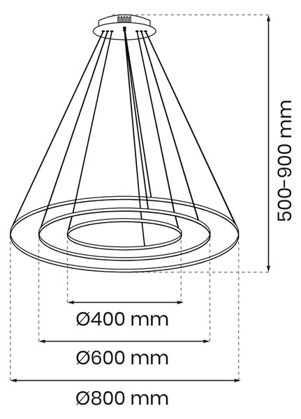 LED viseća svjetiljka ROTONDA GOLD 93W