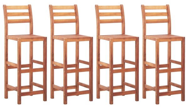 Barske stolice 4 kom od masivnog bagremovog drva
