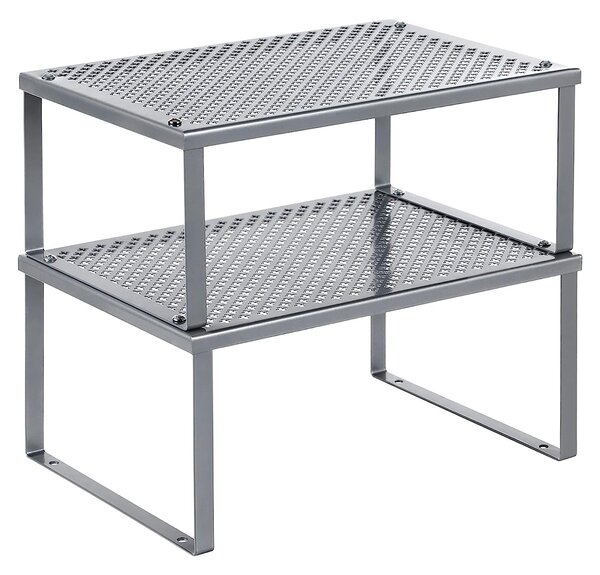 Kuhinjski stalak, organizator za začine, set od 2 komada 22,9 x 32,0 x 15,5 cm/21,8 x 32 x 13,7 cm, srebrni | SONGMICS
