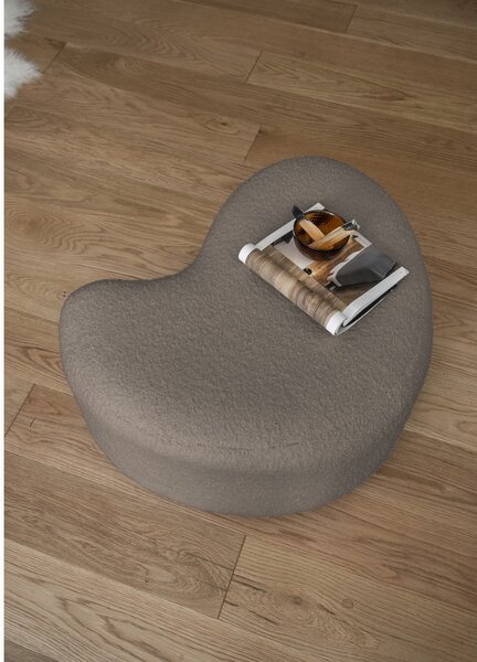 Smeđi tabure od bouclé tkanine Miuf – Miuform