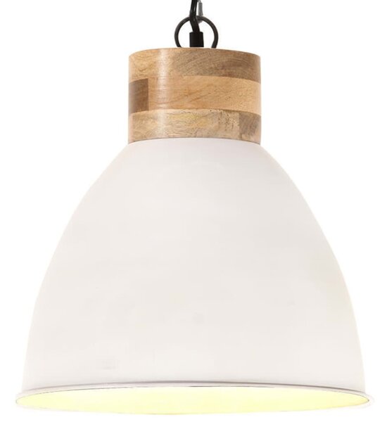 VidaXL Industrijska viseća svjetiljka bijela 46 cm E27 željezo i drvo