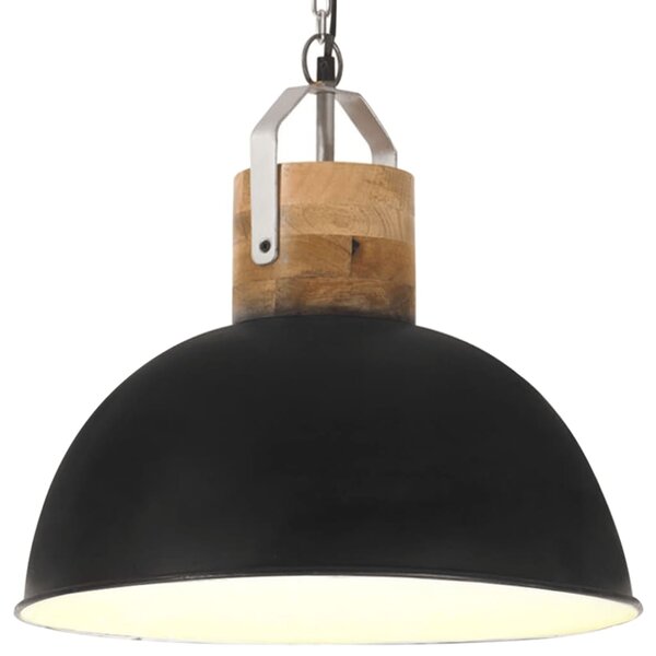 VidaXL Industrijska viseća svjetiljka crna okrugla 42 cm E27 mango