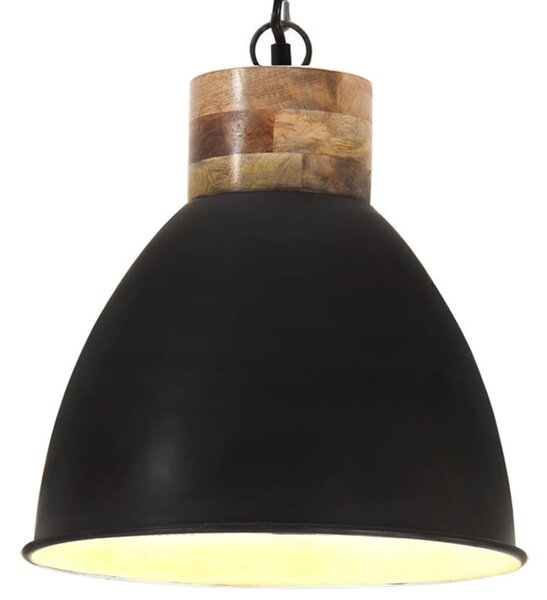 VidaXL Industrijska viseća svjetiljka crna 46 cm E27 od željeza i drva