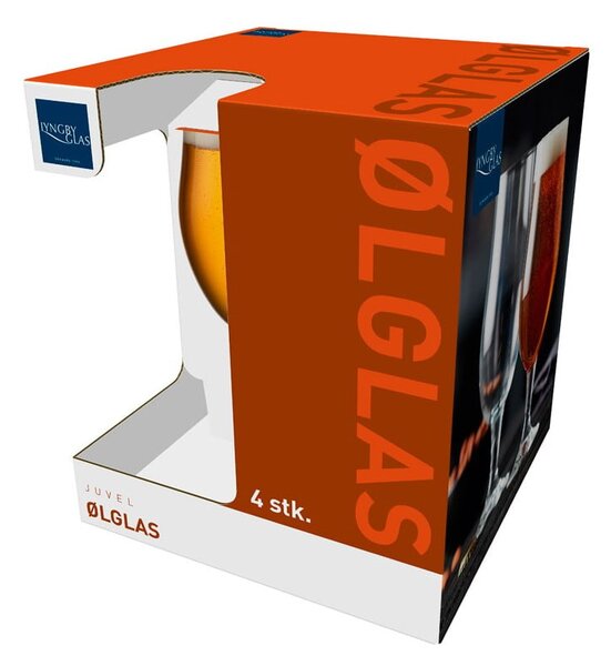 Set od 4 čaše za pivo Lyngby Glas Juvel, 490 ml