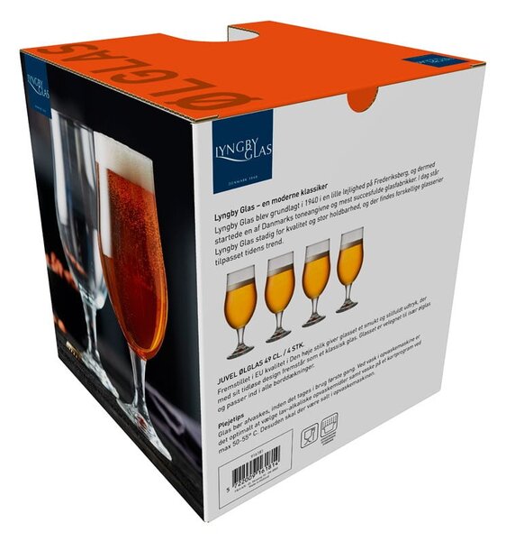 Set od 4 čaše za pivo Lyngby Glas Juvel, 490 ml
