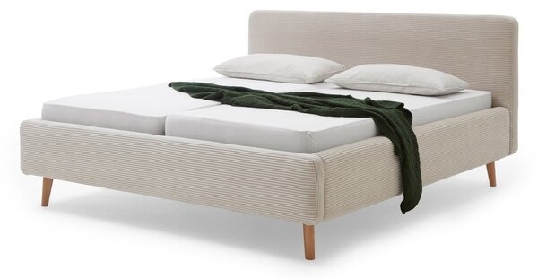 Bež tapecirani bračni krevet bez podnice 180x200 cm Mattis Cord – Meise Möbel