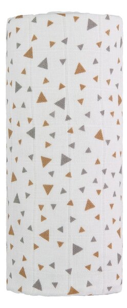 Pamučni ručnik za bebe T-TOMI Tetra Beige Triangles, 120 x 120 cm