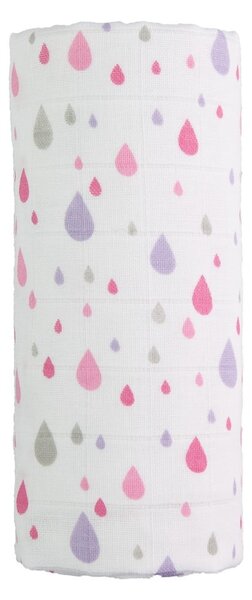 Pamučni ručnik za bebe T-TOMI Tetra Pink Drops, 120 x 120 cm