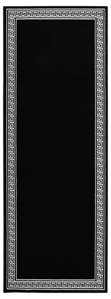 VidaXL Tepih-staza BCF crna s uzorkom 100 x 250 cm