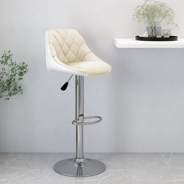 VidaXL Barski stolac od umjetne kože krem-bijeli