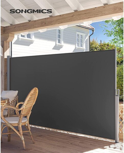 Bočna tenda, tenda za balkon, terasu, 160 x 400 cm, siva | SONGMICS