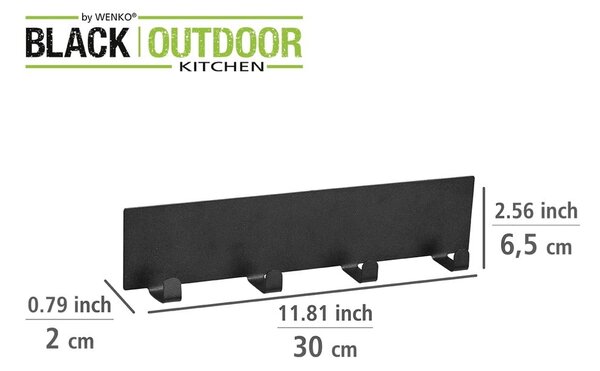 Crna magnetna šipka za kuhinjski pribor Wenko Black Outdoor Kitchen Ima