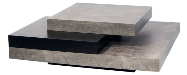 Stol za kavu u betonskom dekoru s crnim detaljima TemaHome Slate