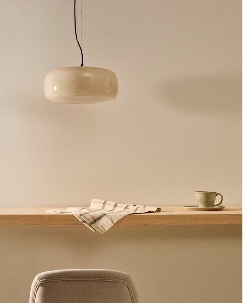 LED viseća svjetiljka sivo-bež sa staklenim sjenilom ø 38 cm Reig – Kave Home