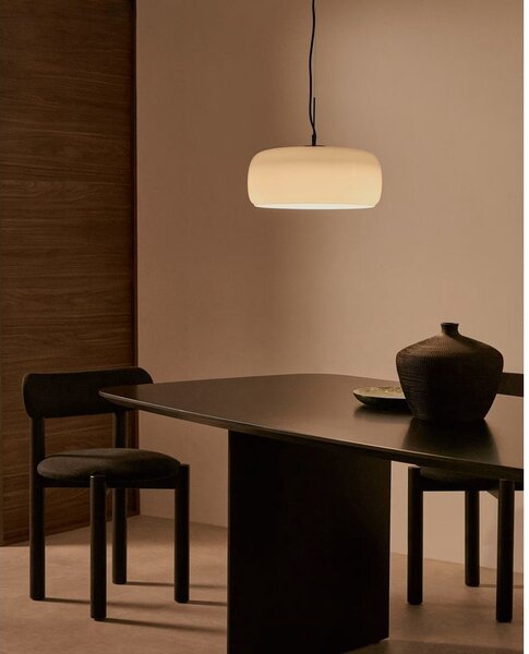 LED viseća svjetiljka sivo-bež sa staklenim sjenilom ø 38 cm Reig – Kave Home