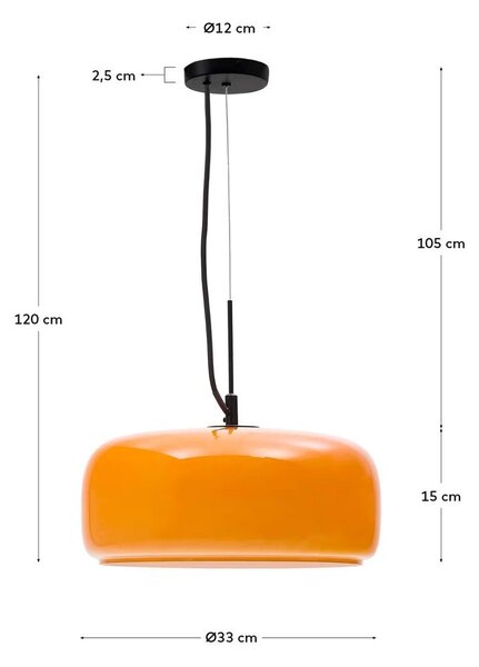 LED viseća svjetiljka sivo-bež sa staklenim sjenilom ø 38 cm Reig – Kave Home