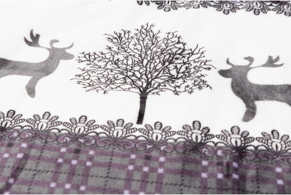 2x posteljina od mikropliša BOŽICNI SOBI siva + plahta od mikropliša SOFT 180x200 cm svijetlo siva