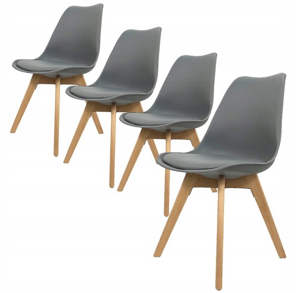 Set sivih stolica u skandinavskom stilu BASIC 3+1 GRATIS