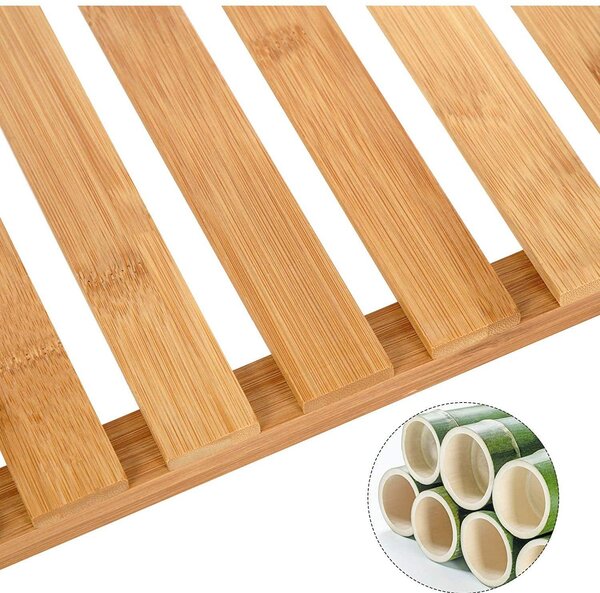 Polica za kupaonicu od prirodnog bambusa, 60 x 26 x 66 cm | SONGMICS