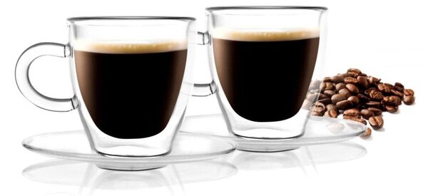Set od 2 šalice s dvostrukim staklenim stijenkama Vialli Design Amo Espresso, 50 ml