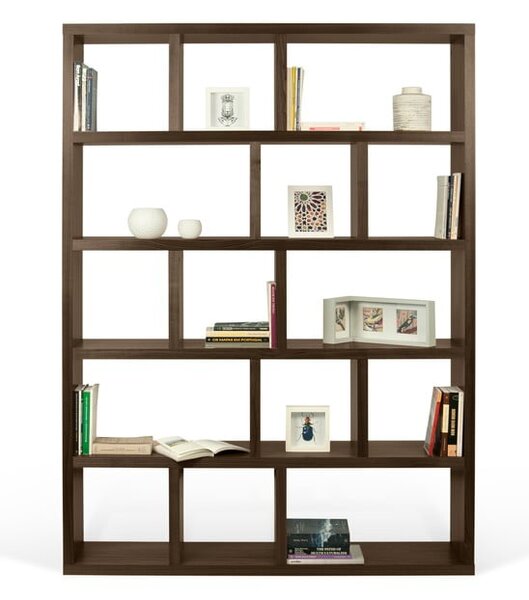 Smeđa biblioteka u dekoru oraha 150x198 cm Berlin – TemaHome