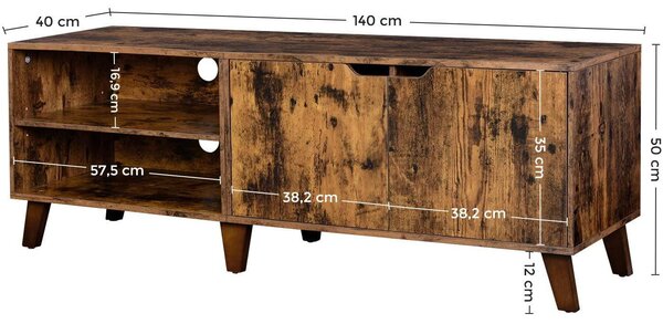 TV ormarić, TV stalak s 2 vrata, 140x40x50 cm | VASAGLE