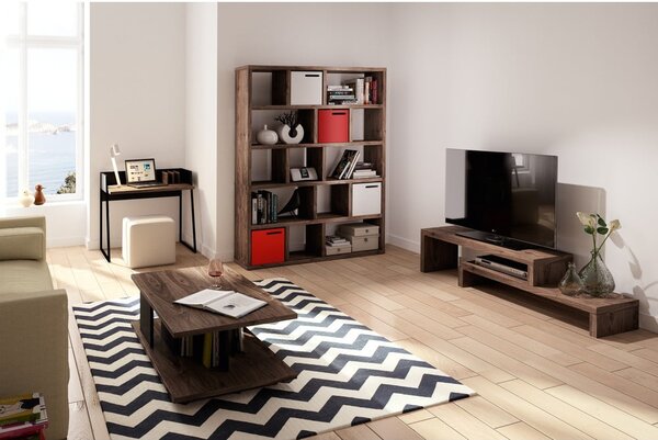 Smeđa biblioteka u dekoru oraha 150x198 cm Berlin – TemaHome
