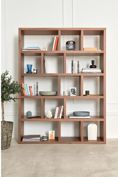 Siva biblioteka u betonskom dekoru 150x198 cm Berlin – TemaHome