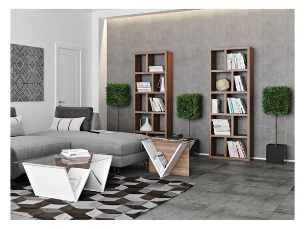 Biblioteka u dekoru oraha u prirodnoj boji 70x198 cm Berlin – TemaHome