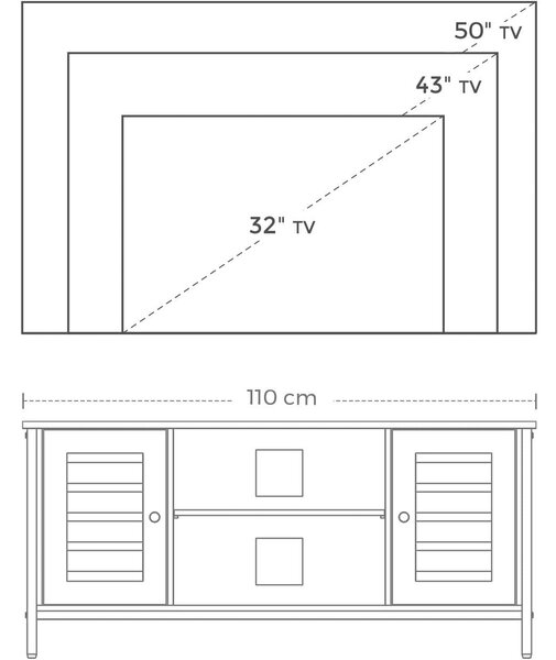 TV ormarić, TV postolje sa spremištem 110 x 40 x 50 cm rustikalno smeđa | VASAGLE