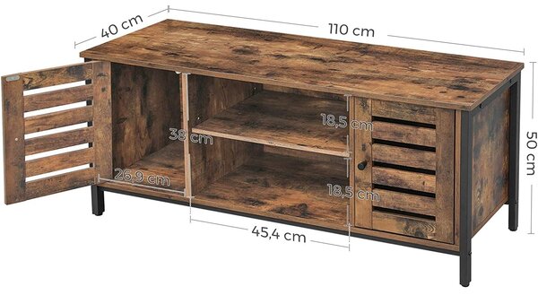 TV ormarić, TV postolje sa spremištem 110 x 40 x 50 cm rustikalno smeđa | VASAGLE
